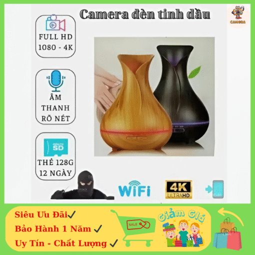 Camera Ngụy Trang Đèn Xông Tinh Dầu