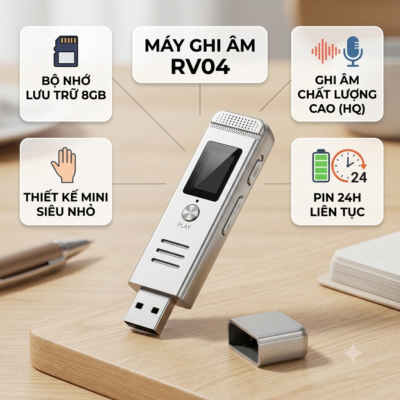 Máy ghi âm RV04 chuyên nghiệp mẫu mới hiện đại Gemini Generated Image zb2qa7zb2qa7zb2q